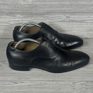 Magnanni Shoes‎ Men 10 Black Leather Cap Toe Oxford Made In Spain - Need Laces
